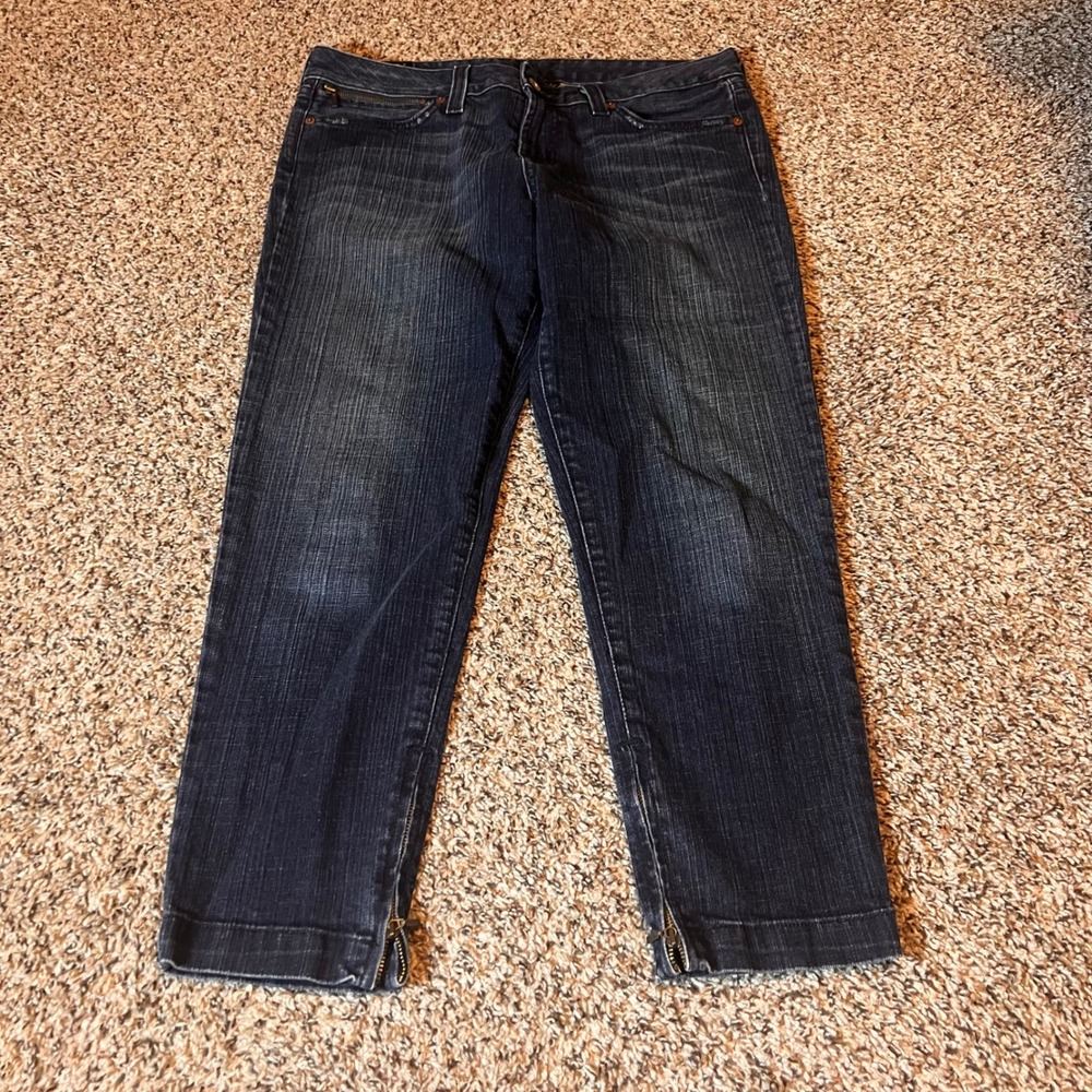 Lucky Brand Women's Jeans Size 14 Denim Blue Ankle Zip Cropped